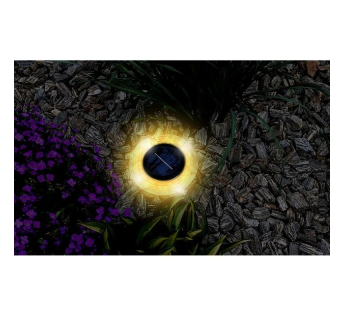 SOLÁRNE DISKOVÉ SVETLO 28 LED PRE MONTÁŽ NA ZEM ALEBO NA STENU