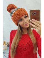 Dámska čiapka Ellen s brmbolcom K325 červená