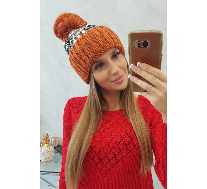 Dámska čiapka Ellen s brmbolcom K325 červená
