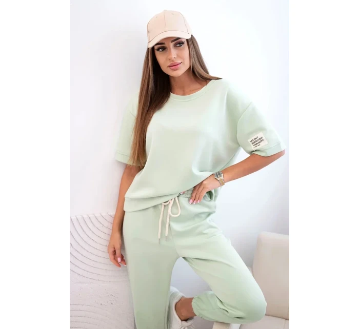 Dámsky viskózový set s krátkym rukávom a nohavicami light mint Dámsky viskózový set s krátkym rukávom a nohavicami light mint