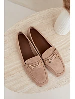 Mokasiny Loafersy Dámské S Ozdobným Prvkem Béžové Evelora Mokasiny Loafersy Dámské S Ozdobným Prvkem Béžové Evelora