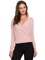K037 Zavinovacia blúzka - púdrová