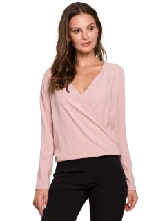 K037 Zavinovacia blúzka - púdrová