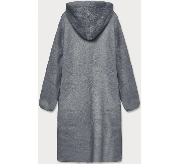 Šedý přehoz přes oblečení la s kapucí model 15834382 - S'WEST Šedý přehoz přes oblečení la s kapucí model 15834382 - S'WEST