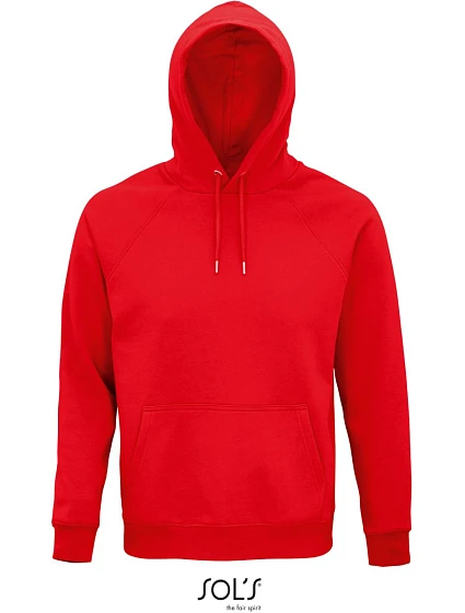 SOL'S Stellar Unisex raglánová mikina s kapucňou z organickej bavlny 25.3568 červená SOL'S Stellar Unisex raglánová mikina s kapucňou z organickej bavlny 25.3568 červená