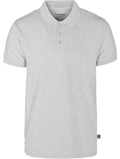 Pánské piqué polo z těžké bavlny 74.0 grey melange model 22413033 - Pure Waste
