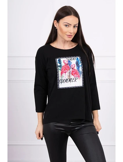 Halenka s 3D grafikou model 18743996 černá - K-Fashion