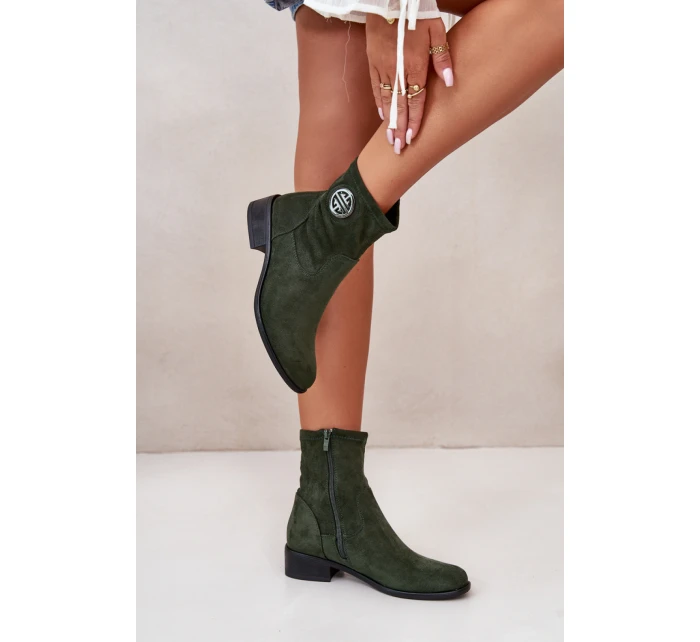 Dámska členková obuv ASA198-28 Tmavo zelená - Jezzi