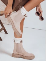 Dámské semišové béžové kozačky Dstreet model 21971971 - FashionStreet
