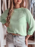 Dámsky oversize sveter SOFTICAN svetlozelený FashionStreet MY2433