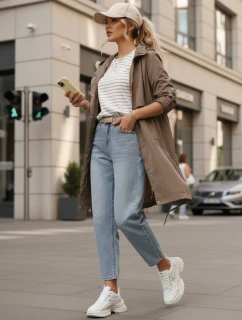 Dámska prechodná bunda parka tmavobéžová FashionStreet TY5558
