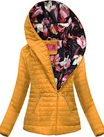 Žltá bunda s asymetrickým zipsom (DL015)