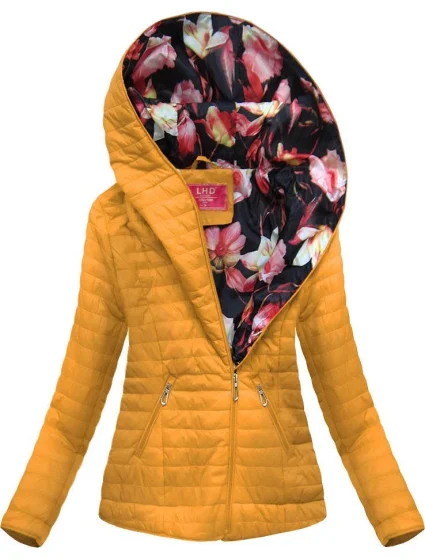 Žlutá bunda s asymetrickým zipem model 16143363 - LHD Žlutá bunda s asymetrickým zipem model 16143363 - LHD