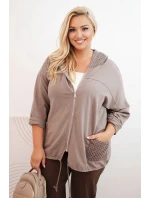 Dámská mikina Plus Size bavlněná oversize s dlouhým rukávem fango