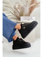 Sneakersy Buty Sportowe Damskie Ocieplane Na Masywnej Podeszwie Czarne Ardiela Sneakersy Buty Sportowe Damskie Ocieplane Na Masywnej Podeszwie Czarne Ardiela