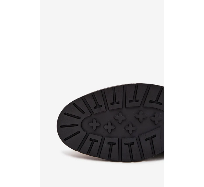 Skórzane Ocieplane Botki Męskie Na Zamek Big Star OO174148 Czarne