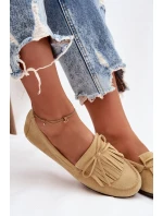 Dámské mokasíny s třásněmi Žluté model 21915094 - Boto