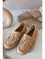 Dámské mokasíny s třásněmi Žluté model 21915094 - Boto