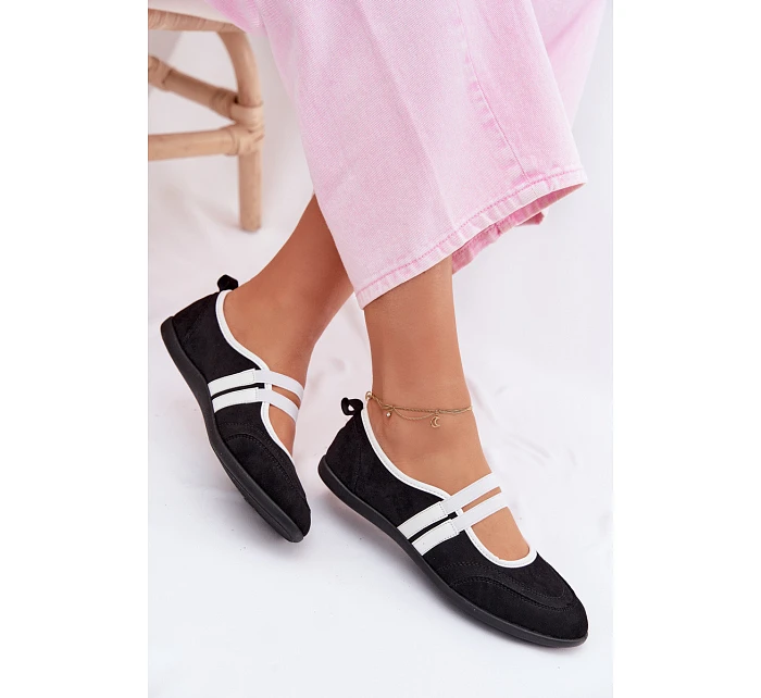 Sportovní baleríny s elastickými pásky Černé Donatella Sportovní baleríny s elastickými pásky Černé Donatella