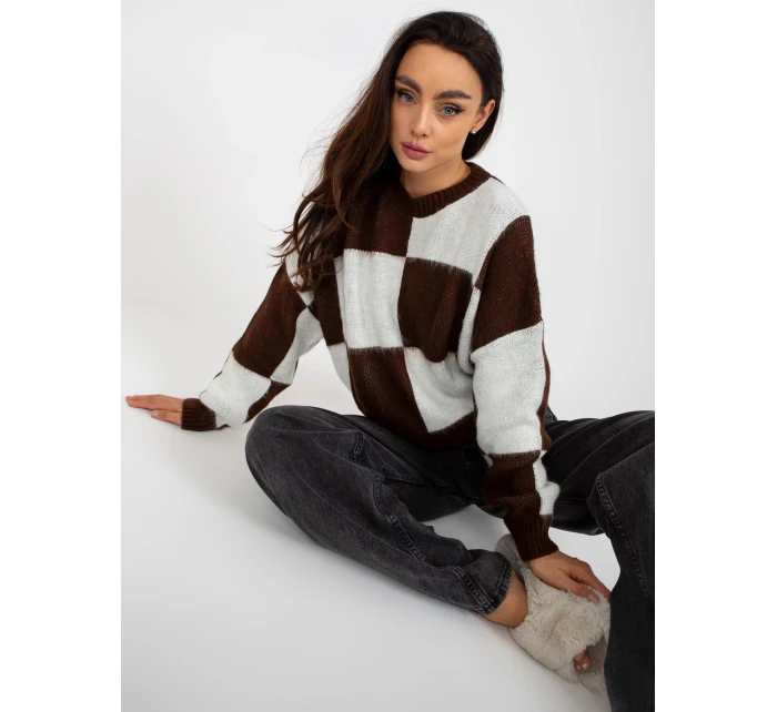 Jumper EM SW 1034 01.91 bielo-hnedý Jumper EM SW 1034 01.91 bielo-hnedý