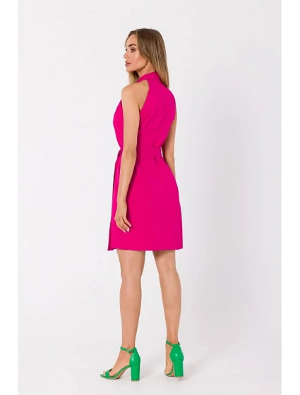 Dámské šaty na zavazování model 22293649 fuchsiové - Moe Dámské šaty na zavazování model 22293649 fuchsiové - Moe