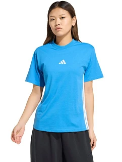 Dámske bavlnené tričko adidas Essentials 3-Stripes light blue KC5197