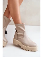 Dámské boty na z přírodní kůže béžové model 21673000 - Zazoo