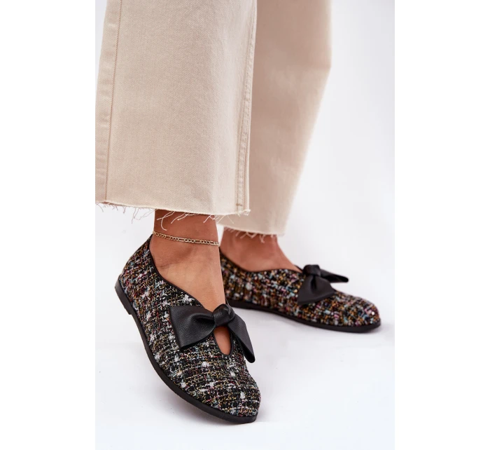 Skórzane Baleriny Z Kokardą Laura Messi 2921 Czarne Skórzane Baleriny Z Kokardą Laura Messi 2921 Czarne