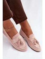 Dámské mokasíny ploché s třásněmi světle růžové Marilisse