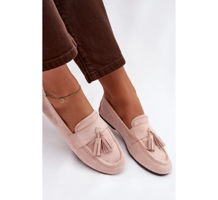 Dámské mokasíny ploché s třásněmi světle růžové Marilisse