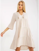 Šaty model 17408037 světle béžové - FPrice Šaty model 17408037 světle béžové - FPrice