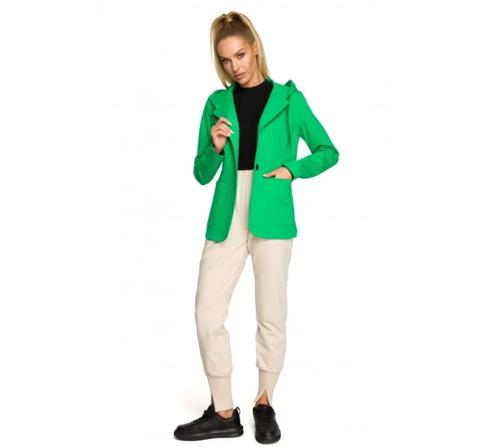 M691 Blejzer s kapucňou a jedným gombíkom - zelený M691 Blejzer s kapucňou a jedným gombíkom - zelený