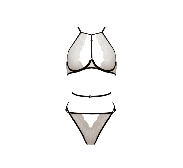 Dámsky sexy set Chika Ecru s čiernou - Passion