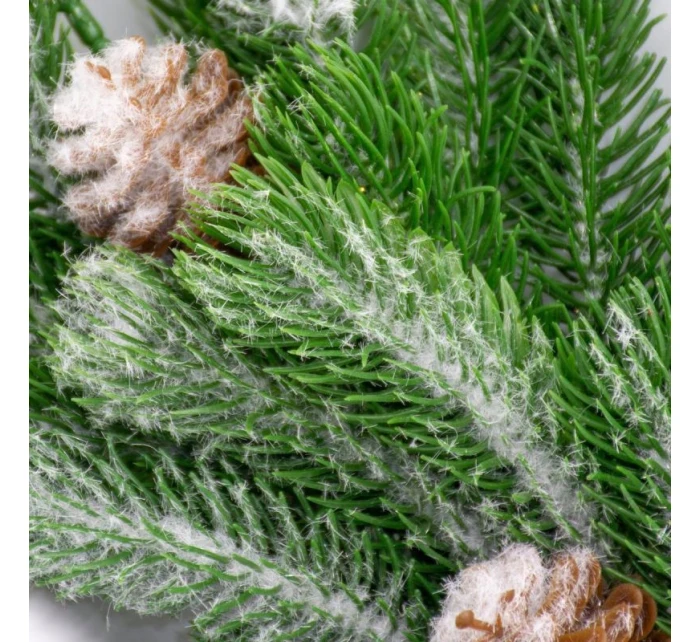 DEKORATÍVNA BOROVICOVÁ VETVIČKA S JAVOROM A ŠIŠKAMI 60CM