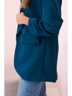 Bunda s klopami elegantná tmavá teal