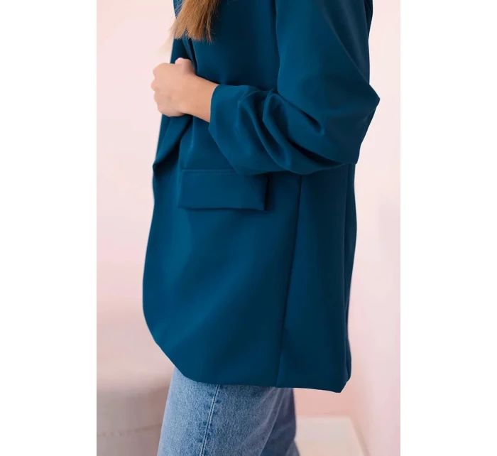 Bunda s klopami elegantná tmavá teal