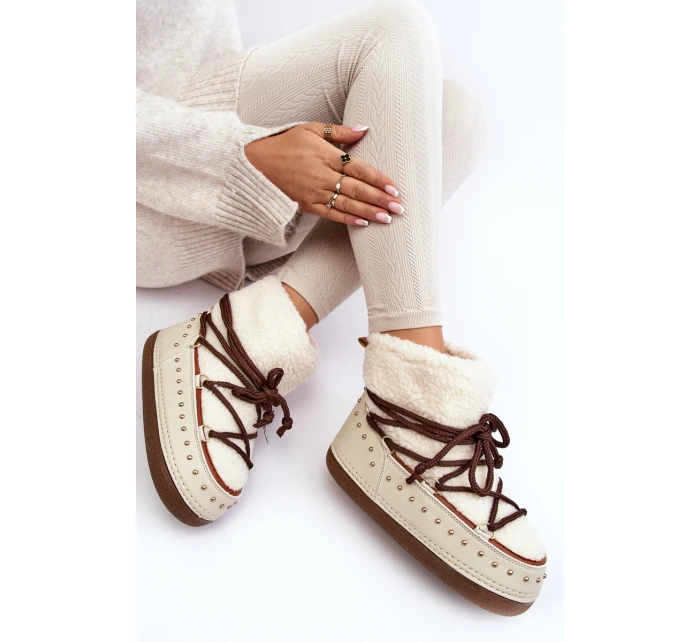 Dámské zateplené sněhule Bežové model 21637486 - Boto Dámské zateplené sněhule Bežové model 21637486 - Boto