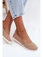 Športové baleríny s opaskom Beige Charmy