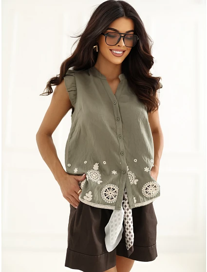 Košeľa IR KS M116056.98 v khaki farbe