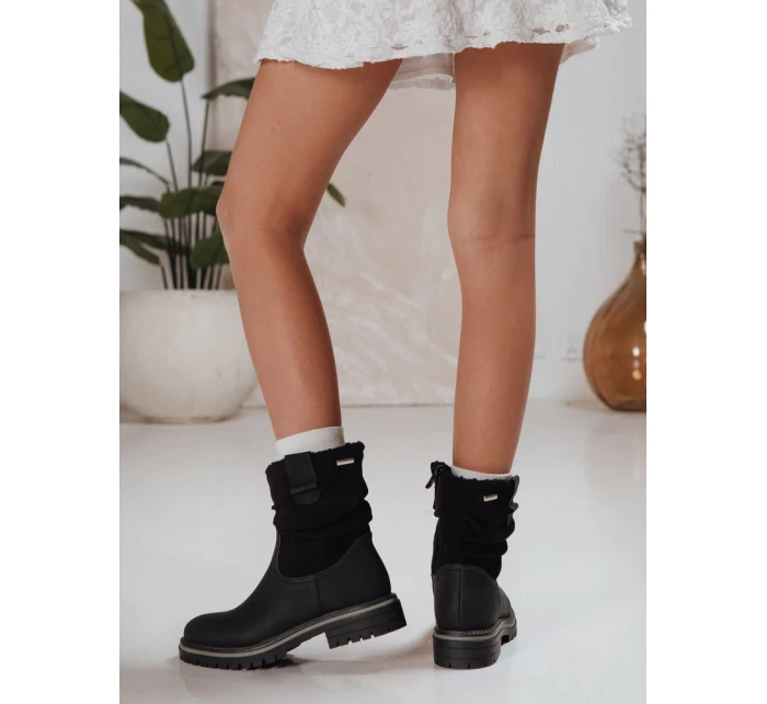 Dámské semišové kozačky černé Dstreet model 21994419 - FashionStreet