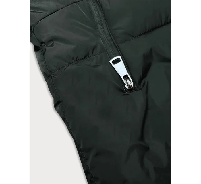 Asymetrické dámske sako v armádnej farbe (2M-21113)