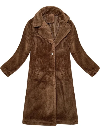 Dámský kabát typu ve velbloudí barvě model 21247777 - J.STYLE Dámský kabát typu ve velbloudí barvě model 21247777 - J.STYLE