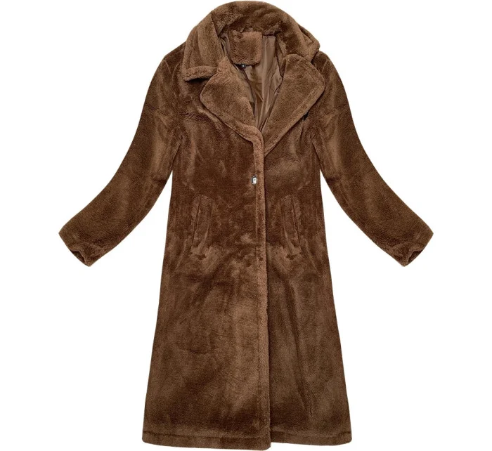 Dámský kabát typu ve velbloudí barvě model 21247777 - J.STYLE Dámský kabát typu ve velbloudí barvě model 21247777 - J.STYLE