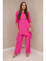 Sada halenky + kalhot s přívěskem růžový Sada halenky + kalhot s přívěskem růžový