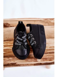 Dziecięce Skórzane Trampki BIG STAR KK374059 Czarne