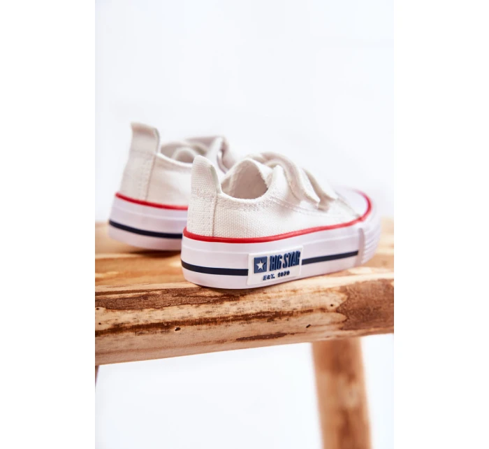 Dětské látkové tenisky se suchým zipem BIG STAR model 21594950 Bílá - Big Star Shoes