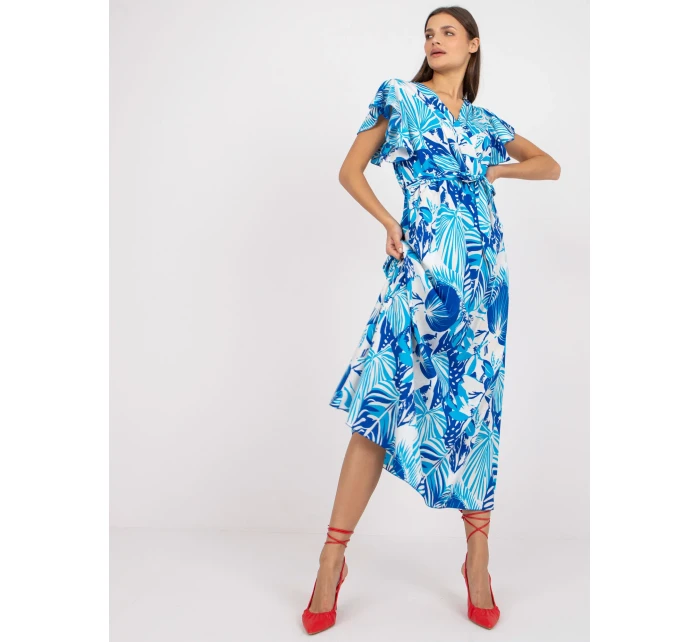 Sukienka DHJ SK biało niebieski model 21110861 - FPrice Sukienka DHJ SK biało niebieski model 21110861 - FPrice