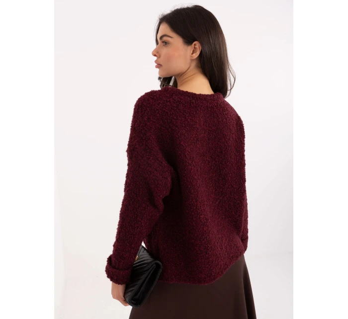 Sweter MI SW model 21749825 bordowy - FPrice Sweter MI SW model 21749825 bordowy - FPrice