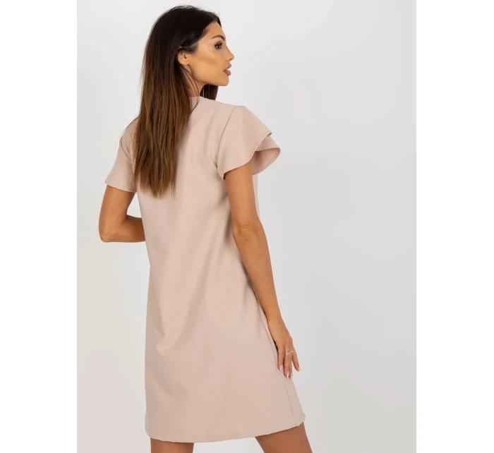 Sukienka WN SK model 18496684 beżowy - FPrice Sukienka WN SK model 18496684 beżowy - FPrice