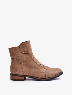 Dámske zateplené členkové topánky s plochým podpätkom Gold Labise